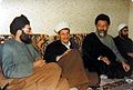 سیدمحمد بهشتی در کنار هاشمی رفسنجانی و خامنه ای