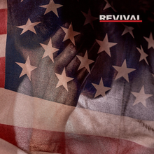 The cover features a flying flag of the US with Eminem in the background. On the top right is the title of the album.