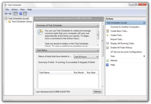 Management console for Task Scheduler 2.0 در ویندوز ۷