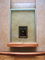 تابلوی مونالیزا اثر لئوناردو دا وینچی، شاخص‌ترین اثر موزه لوور در پشت شیشه ضد گلوله