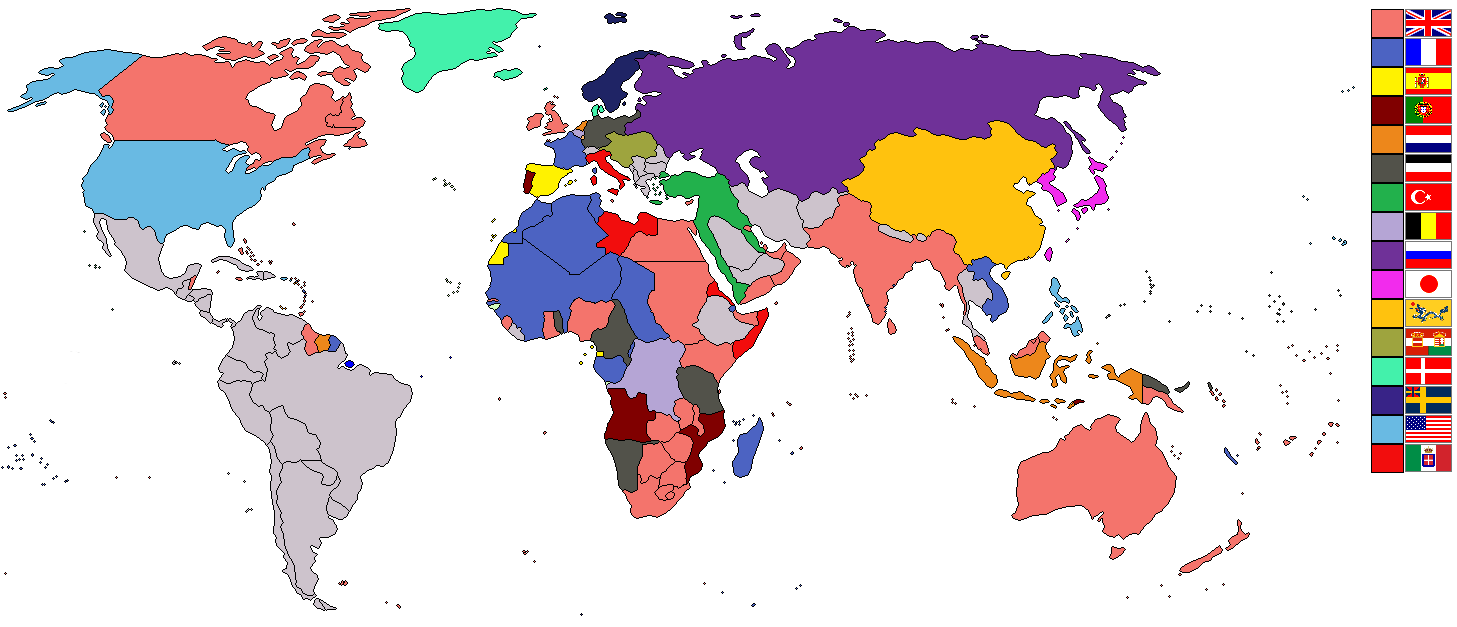 Карта колоний начала 20 века