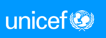 Unicefin logo: teksti "unicef" ja lapsi-vanhempi -tunnus.