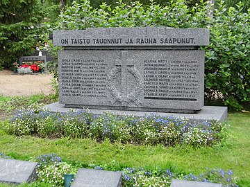 1939-1945 talvi- ja jatkosodan sankarien muistomerkki, Kauhajärvi, Lapua, 1950.
