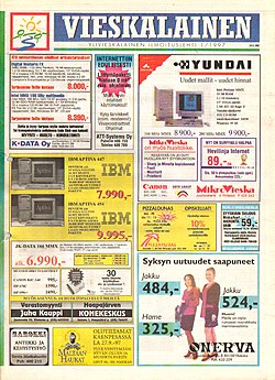 Vieskalaisen ensimmäinen numero 19.9.1997