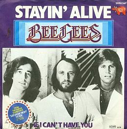 Singlen ”Stayin' Alive” kansikuva