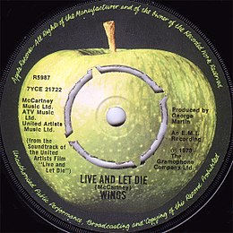Singlen ”Live and Let Die” kansikuva