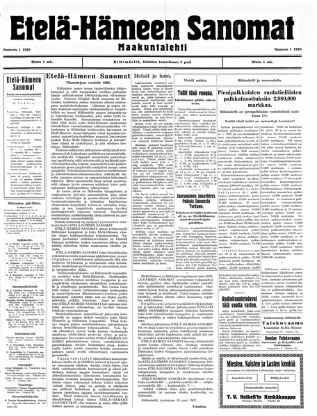 Tiedosto:Etelä-Hämeen Sanomat no 1 3-1-1928.png