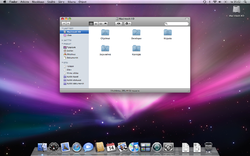 Kuvakaappaus Mac OS X Leopard työpöydästä