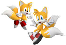 Klassinen ja moderni versio Tailsista pelistä Sonic Generations