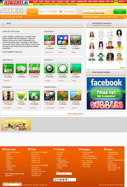 Kuvakaappaus Aapeli.comin etusivusta 25. toukokuuta 2010.