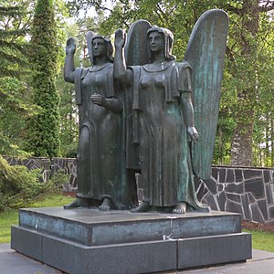 Kuolema on kulkenut - elämä alkaa, 1954, Mäntän hautausmaalla.