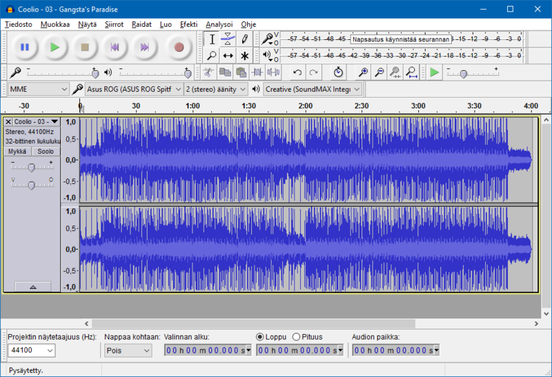 Tiedosto:Audacity 2.1.2 (Finnish UI).png