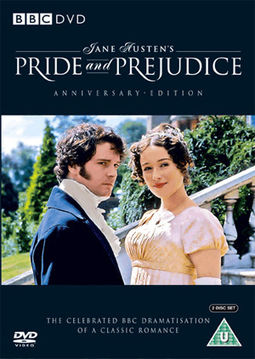 Jennifer Ehle (Elizabeth Bennet) ja Colin Firth (Fitzwilliam Darcy) (DVD:n kansi)