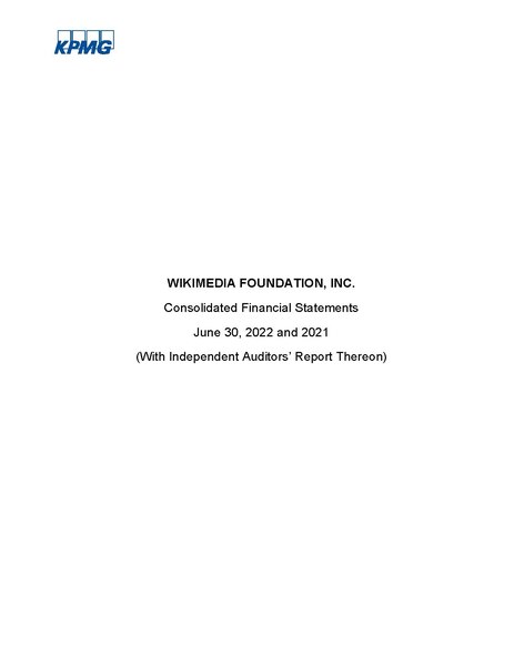 File:Wikimedia Foundation FY2021-2022 Audit Report.pdf