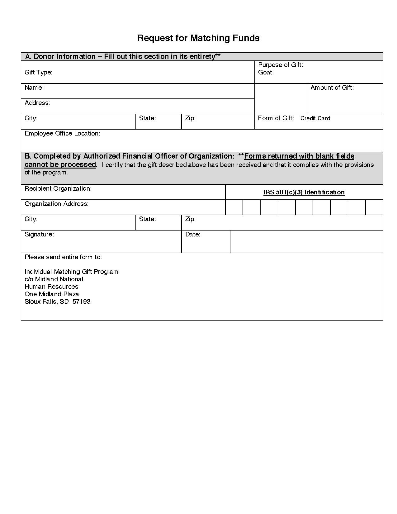 Midland National Life Insurance Company Matching Gifts Application