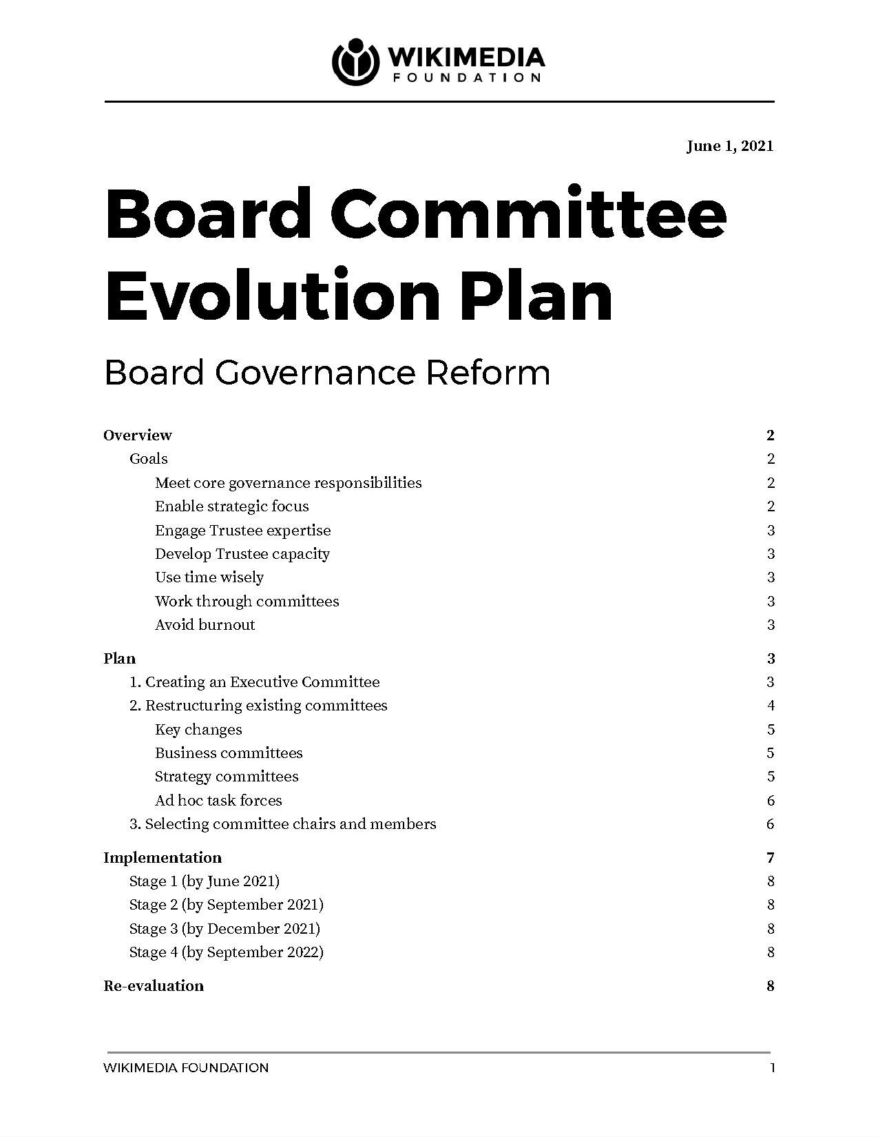 Committee Evolution Plan