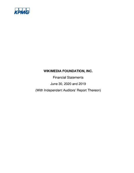 File:Wikimedia Foundation FY2019-2020 Audit Report.pdf
