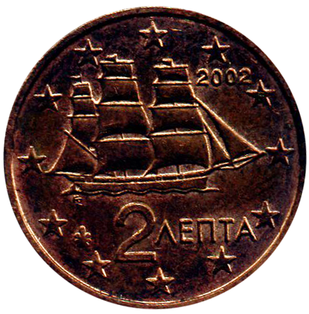 Les bateaux sur les Euros 2_centimes_Gr%C3%A8ce