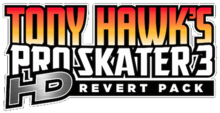 Tony Hawks Pro Skater 3 HD: Revert Pack er skrevet på tre linjer.