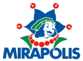 Logo de l'ancien parc Mirapolis qui reprend la silhouette de Gargantua.
