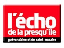 Logo constitué de deux parties : une bande rouge portant l'inscription en blanc « l'écho de la presqu'île », et une bande noire beaucoup moins haute, en bas, portant l'inscription en blanc « guérandaise et de saint-nazaire ».