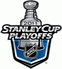 Logo z pucharami Stanleya i napisem „Stanley Cup Playoffs 2011”