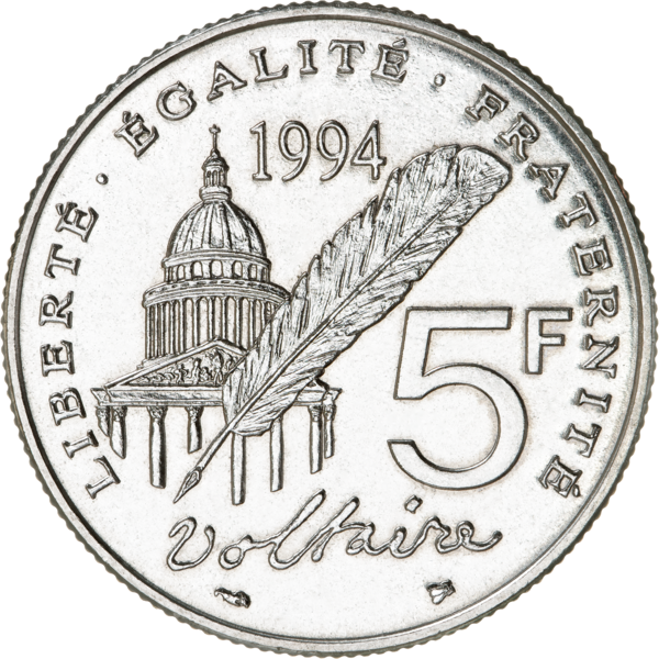 Fichier:5 francs Voltaire 1994 F344-2 revers.png