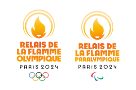 Logo du relais de la flamme olympique et paralympique de Paris 2024.