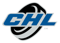 Logo som representerer bokstavene CHL foran en puck.