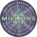 Ancien logo de Qui veut gagner des millions ? du 3 juillet 2000 au 7 juillet 2001 (version Franc).
