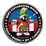 Logo utilisé pour la mission d'exploration martienne Spirit représentant le personnage de cartoon Marvin le martien