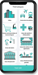 Capture d’écran montrant des images de thèmes de l’application.