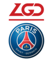 Logo du partenariat entre le PSG Esports et LGD Gaming (en).