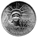 100 francs statue de la Liberté (1986)