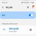 Uk iin ön di Toch slaaget dit, wan em iin ön dit diari WLAN es.