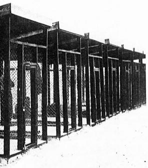 Ofbyld:Security cages where Ezra Pound was held, Pisa, Italy, 1945.jpg