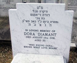 קובץ:Dora Diamant's Memorial monument.jpg