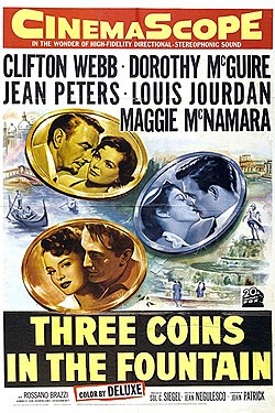 כרזת הסרט שלוש מטבעות במזרקה