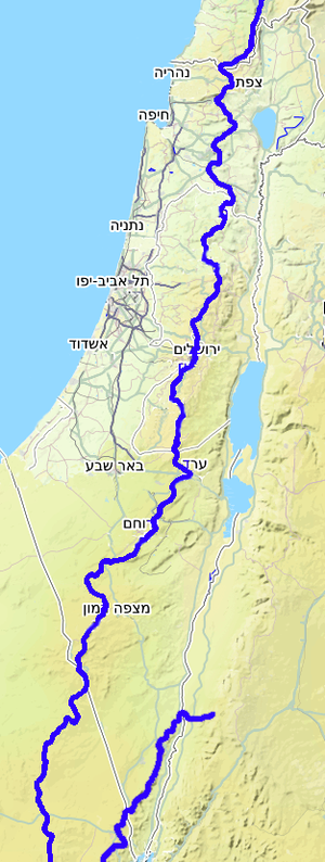 קו פרשת המים בישראל - מסומן בשחור