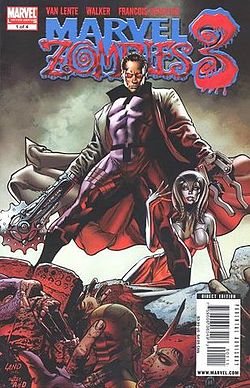 איש המכונה, כפי שהופיע על עטיפת החוברת Marvel Zombies 3 #1 מדצמבר 2008. אמנות מאת גרג לאנד וג'סטין פונסור.