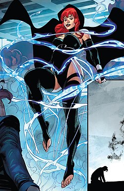 מרלו צ'נדלר, כפי שהופיעה בחוברת Genis-Vell: Captain Marvel #5 מנובמבר 2022, אמנות מאת יואנן רמירז.