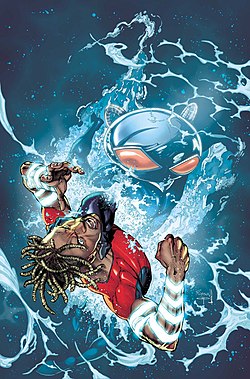 אקוולאד (ג'קסון הייד), כפי שהופיע על עטיפת החוברת Aquaman Vol.8 #62 מאוקטובר 2020, אמנות מאת רובסון רוחה.
