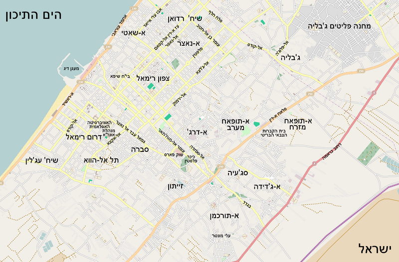 קובץ:Map of gaza city draft1.PNG