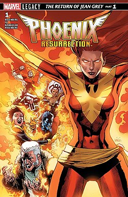 עטיפת החוברת Phoenix Resurrection: The Return of Jean Grey #1 מדצמבר 2017, אמנות מאת לייניל פרנסיס יו.