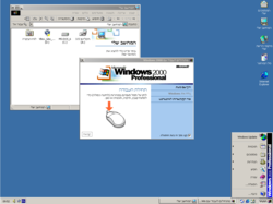 צילום מסך של Windows 2000 Professional בעברית