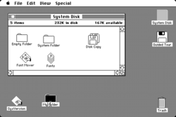 צילום מסך של גרסה הראשונה של Mac OS מ-1984