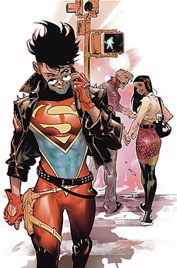 סופרבוי, כפי שהופיע על עטיפה אלטרנטיבית לחוברת Young Justice Vol.3 #1 ממרץ 2019, אמנות מאת חורחה חימנז.