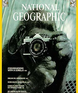 קוקו אוחזת במצלמה על גבי השער של מגזין נשיונל ג'יאוגרפיק
