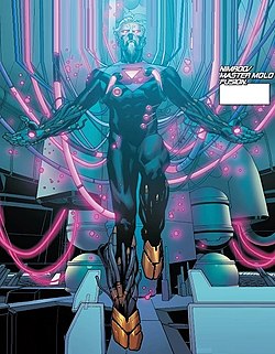 באסטיון, כפי שהופיע בחוברת X-Men: Blue #3 ממאי 2017, אמנות מאת חורחה מולינה.