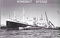 אוניית הסוחר 'קוממיות' של חברת צים לפנים אוניית מעפילים 'קיבוץ גלויות' - פאן יורק, 1950.